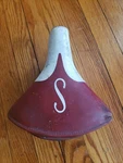 Vtg 9" Spring Schwinn Approved Messinger Red & White Bicycle Seat Saddle. Fixed Price $15.99.