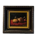 Richard Booker Still Life Realism Painting Cork Lemon Bowl Handmade Frame. Fixed Price $64.00.