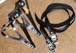 Vtg Nos Ale Chrome Toe Clips W/ Black Nylon Straps (3-3/16) Schwinn #47055 Sport. Fixed Price $12.00.