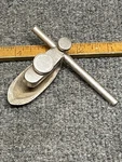 (1) Vintage Unmarked Draw Knife Chamfer Gauge And Bar Nickel Finish. Fixed Price $21.00.