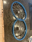Early 80 Sumo Rims Laced To Sealed Suzue Hubs. Fixed Price $485.00.