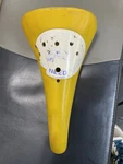 Bmx Old School Viscount Seat Yellow Guts # HIO3 Used Has 2 Cracks. Fixed Price $40.00.
