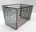 Vtg Washburn Co Wire Gym Pool Locker Basket - No Number Plate 7" X 12". Fixed Price $30.00.