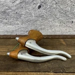 Vintage Universal Brake Levers Pair Non-aero Brown Hoods 4-FINGER Drop Bar. Fixed Price $39.99.