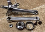 Oldschool Sugino Gt 3PC Cranks 170MM Silver Bmx Redline Mongoose Hutch Haro. Fixed Price $110.00.