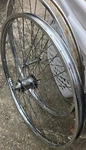 Raleigh Vintage 26 X 1.375 Chrome Steel Bicycle Wheelset With Sturmey Archer Hub. Fixed Price $95.00.