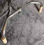 Vintage Wald Western Flyer Bicycle Handlebars W/ White Ntd Grips. Fixed Price $49.99.