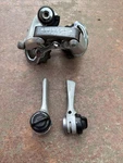 Suntour ALPHA-3040 Accushift Rear Derailleur And Power Controls Downtube Shifter. Fixed Price $45.00.