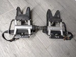 Wellgo LU-940 Black Silver Flat Pedals 9/16" W/ Toe Clips Straps Aluminum Steel. Fixed Price $12.50.