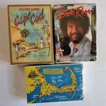 3 New Playing Cards 2 Cape Code Souvenir Map Decks & 1 Bob Ross Artist. Fixed Price $27.99.
