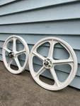 White Skyway Old School 20 Inch Tuff Wheels Mags Rims Bmx New Spoke. Fixed Price $240.00.